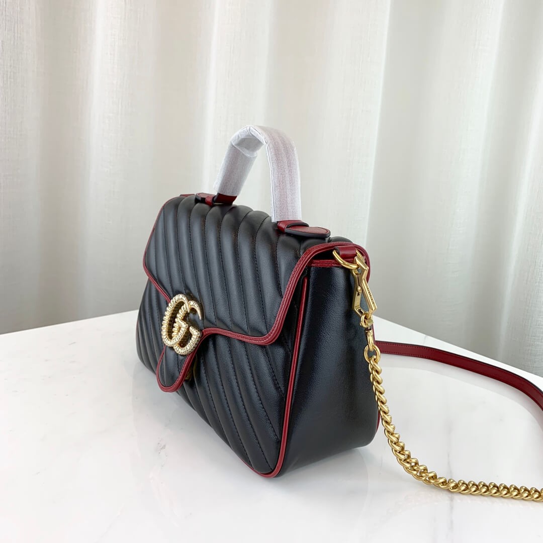 Gucci GG Marmont Small Top Handle Bag 498110 Black