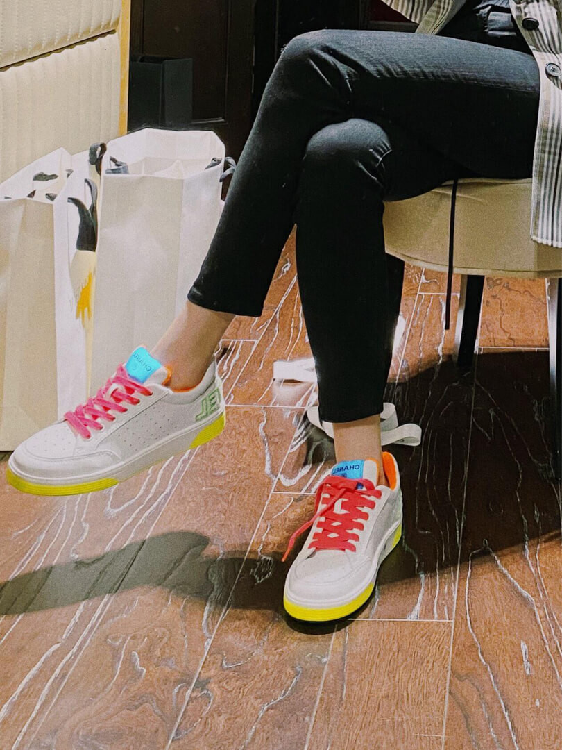 Chanel Rainbow Sneakers G35934 Fuchsia / Blue