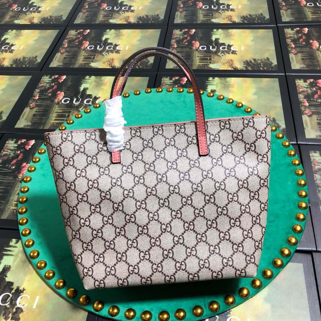 Gucci Childrens Bow Print Tote 410812 Pink