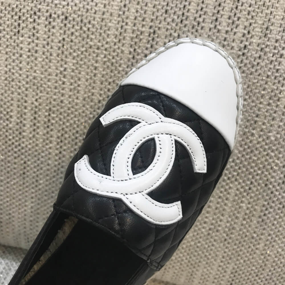 Chanel CC Quilted Espadrilles G29762 Black/8White