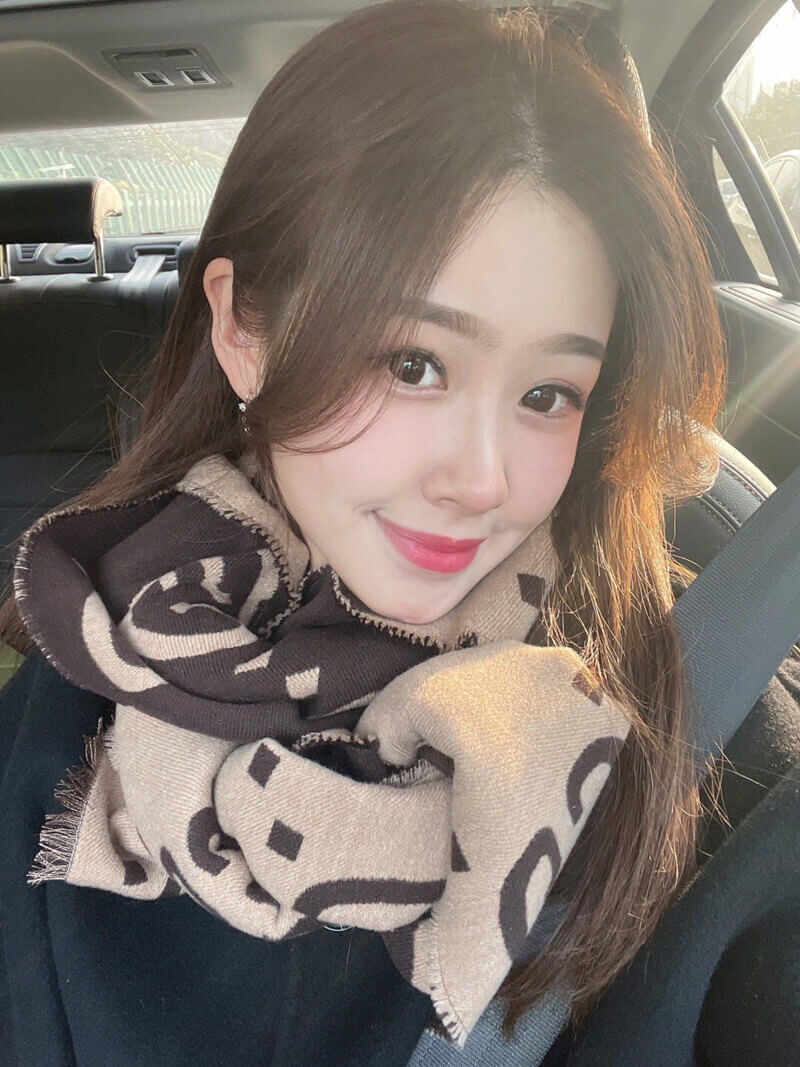 Gucci GG Jacquard Wool Silk Scarf 495592a