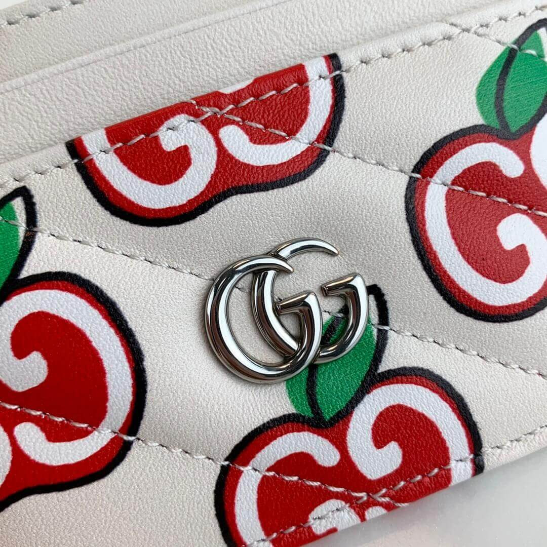 Gucci GG Apple Print GG Marmont Card Case 443127