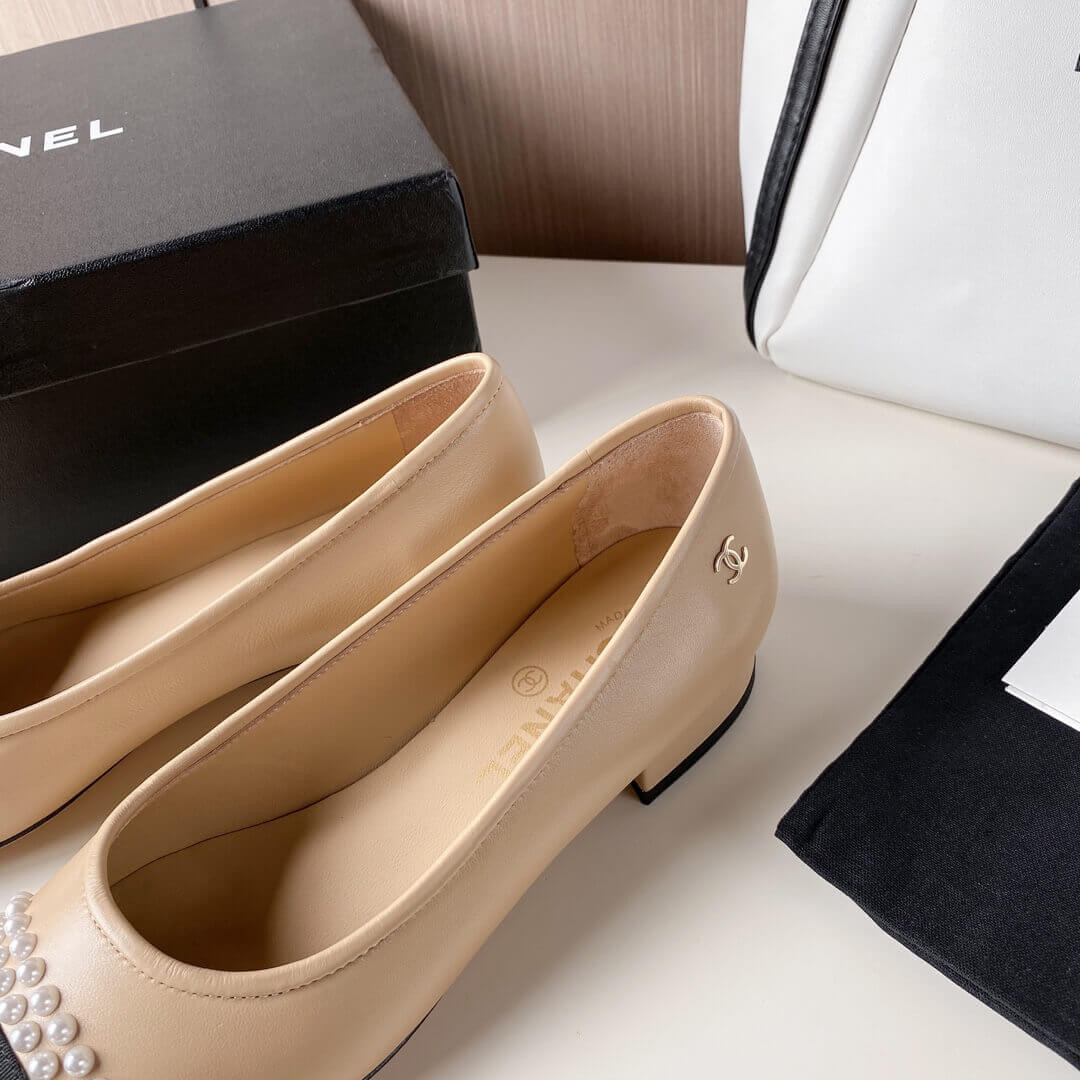 Chanel Pearl Embellished Ballerinas 36126