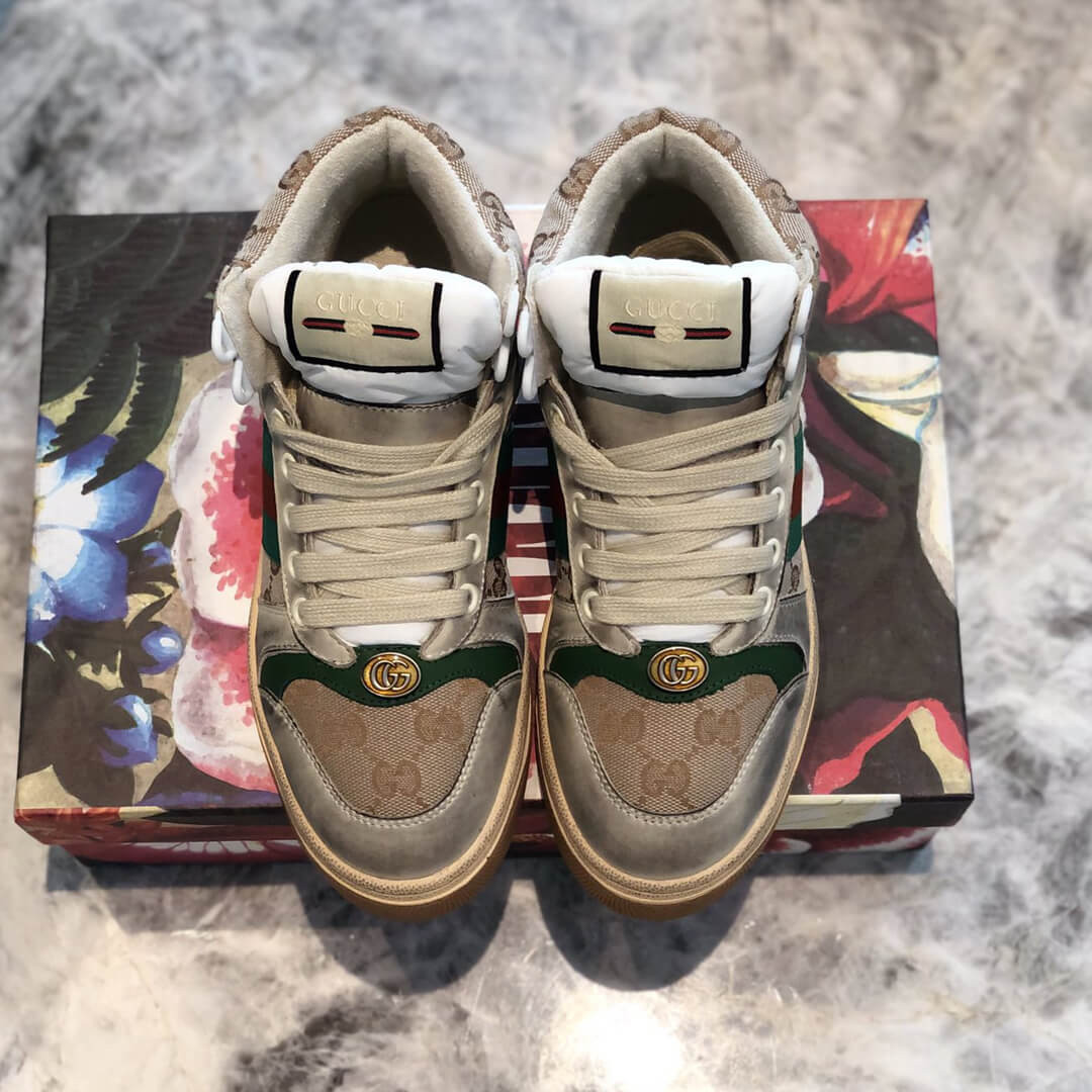 Gucci Screener GG High-Top Sneaker 563730 Green