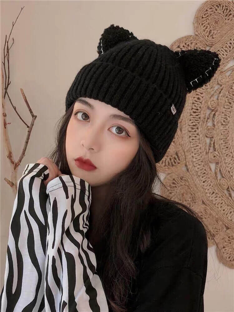 Chanel Cat Ears Wool Hat D016