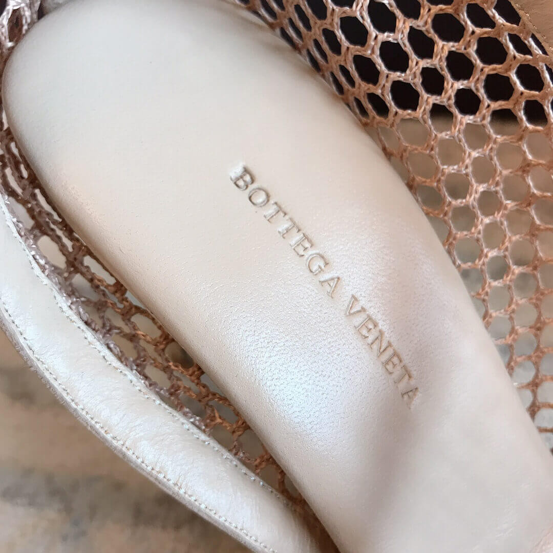 Bottega Veneta Chain-Trimmed 100mm Mesh Sandals 618755