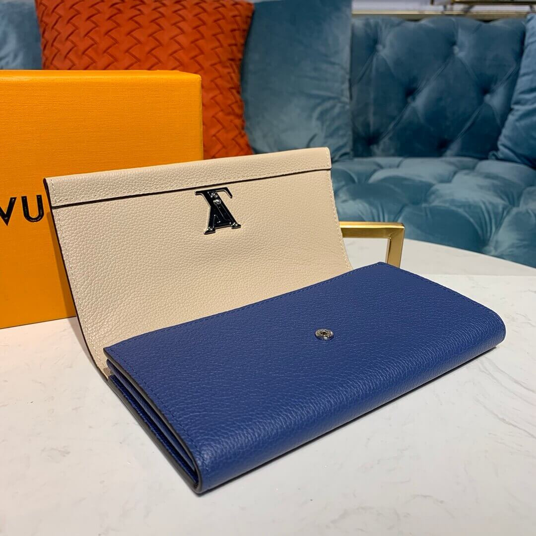 Louis Vuitton Lockme II Wallet M62350 Beige/Blue