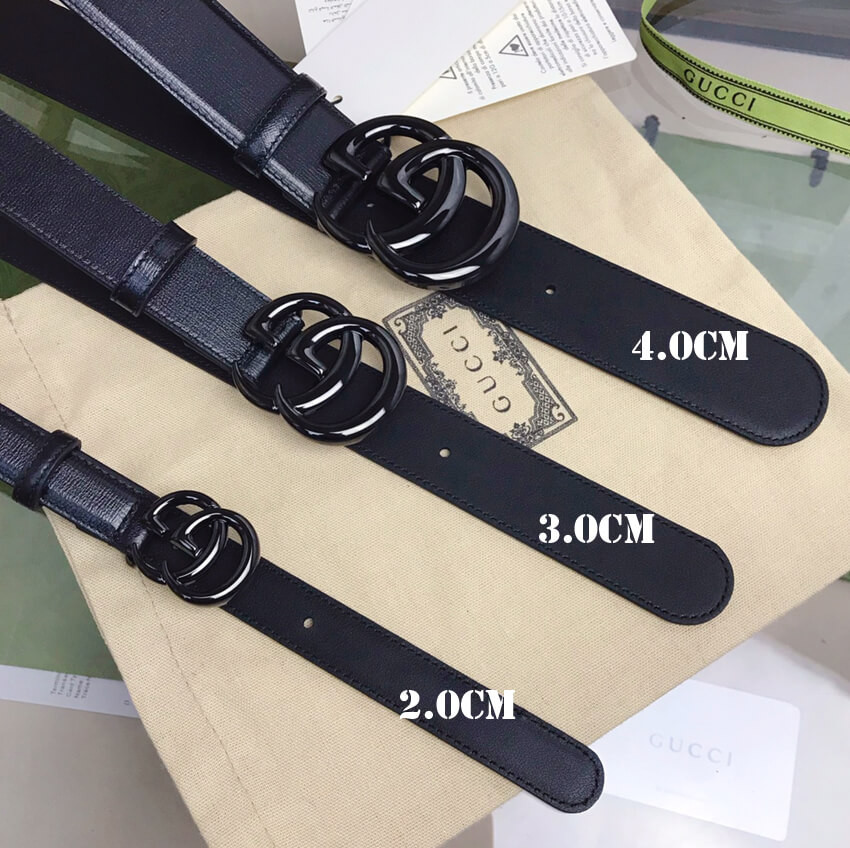 Gucci GG Marmont 40mm Wide Belt 400593 Black