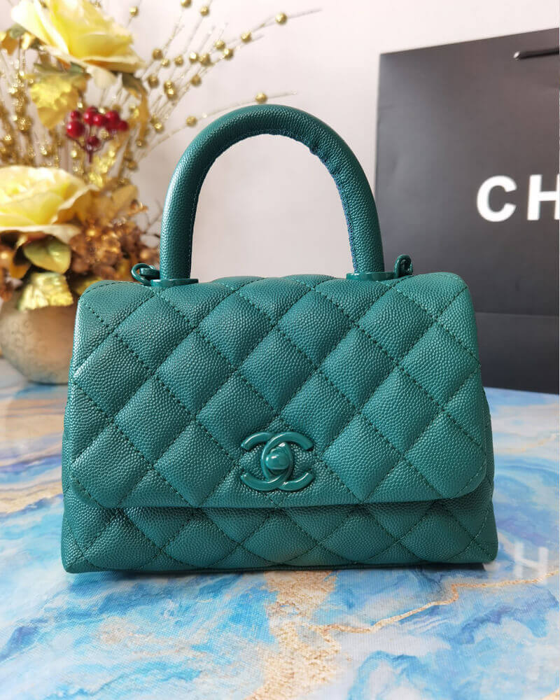 Chanel Mini Coco Handle Ultra Matte Bag in Grained Calfskin AS2215
