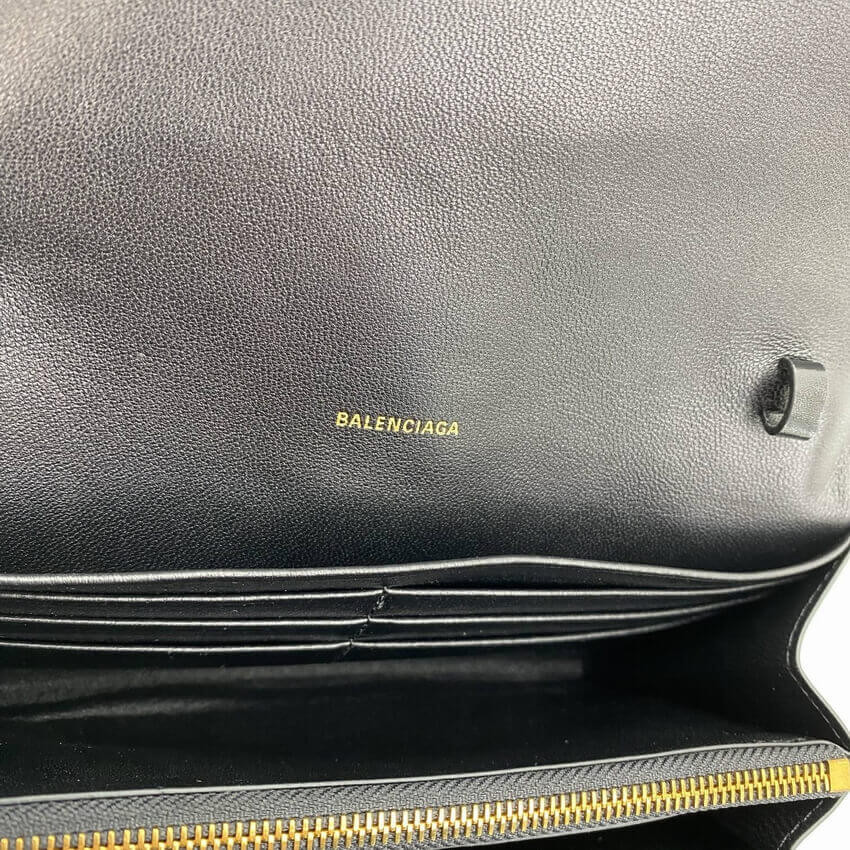 Balenciaga Hourglass Leather Strap Wallet