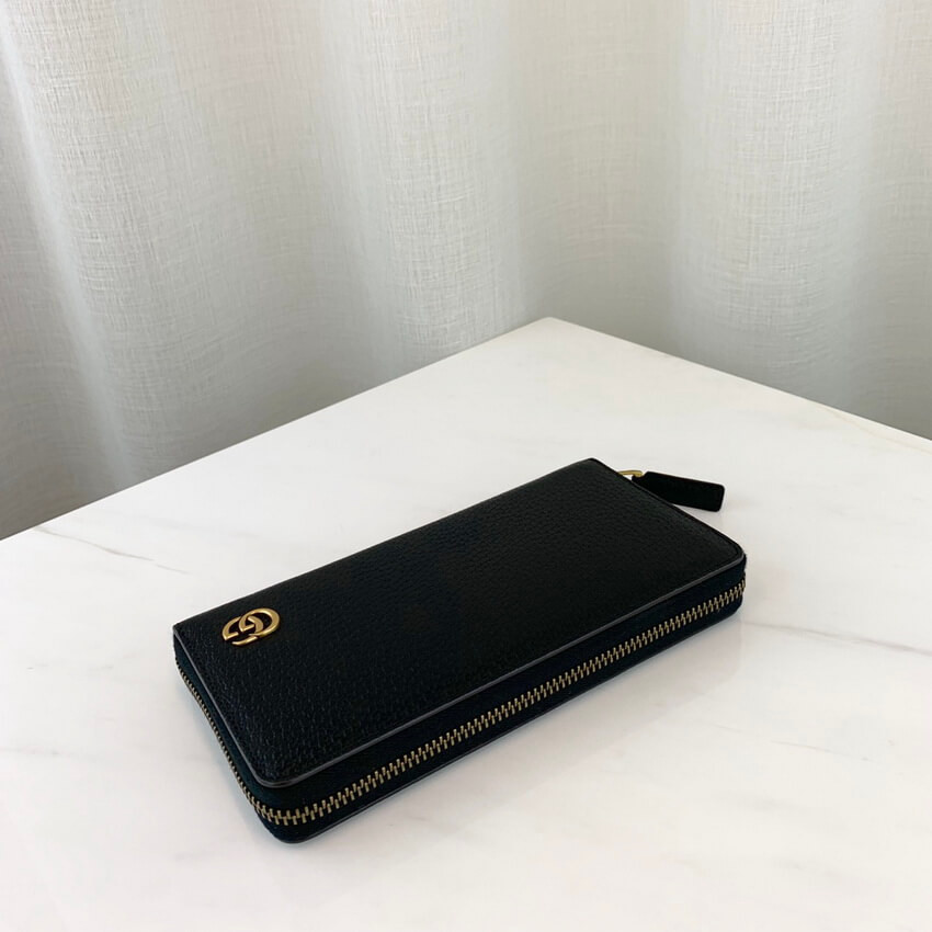 Gucci GG Marmont Metal-Free Tanned Leather Zip Around Wallet 428736