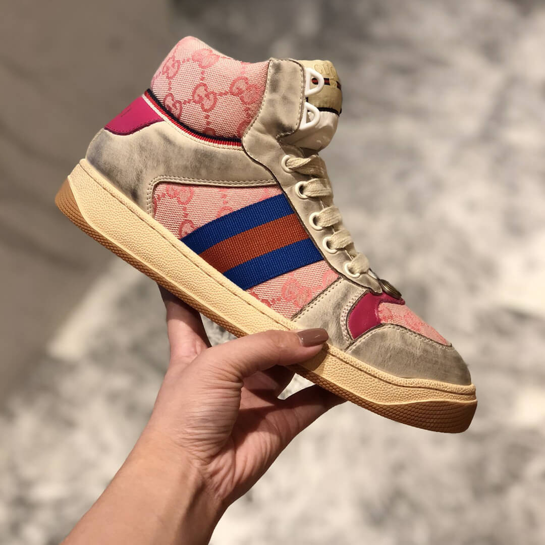 Gucci Screener GG High-Top Sneaker 563730 Rosy