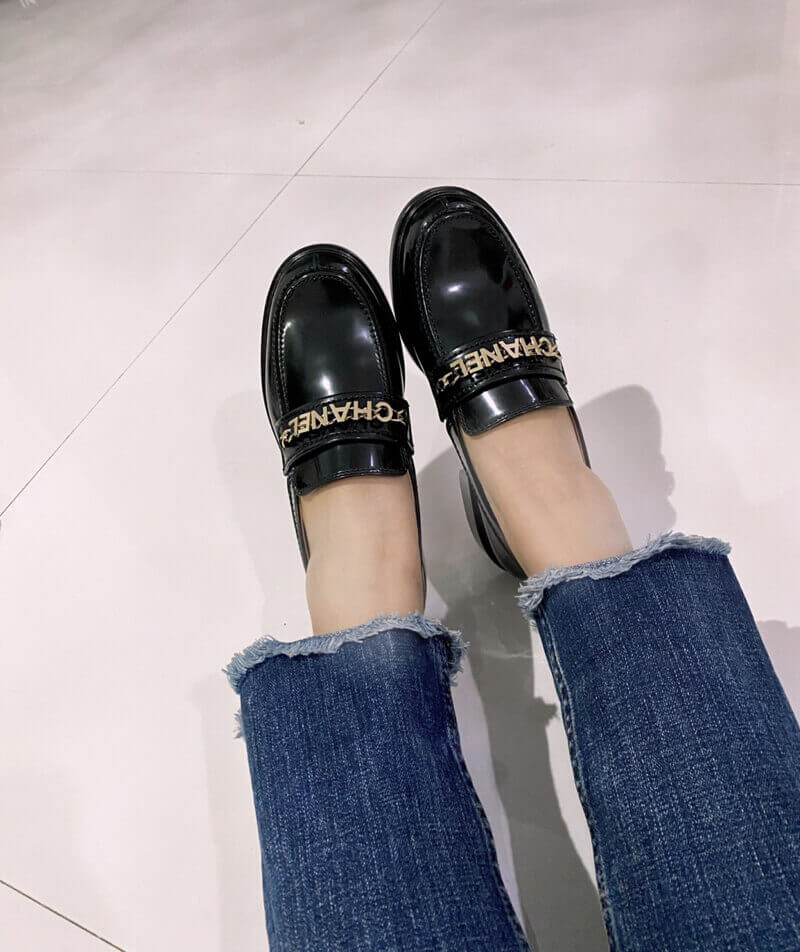 Chanel Patent Calfskin Loafers Black