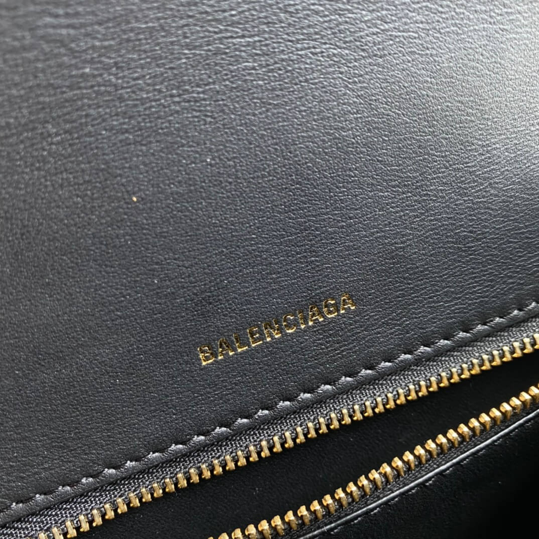 Balenciaga Hourglass S Croc-Effect Leather Tote