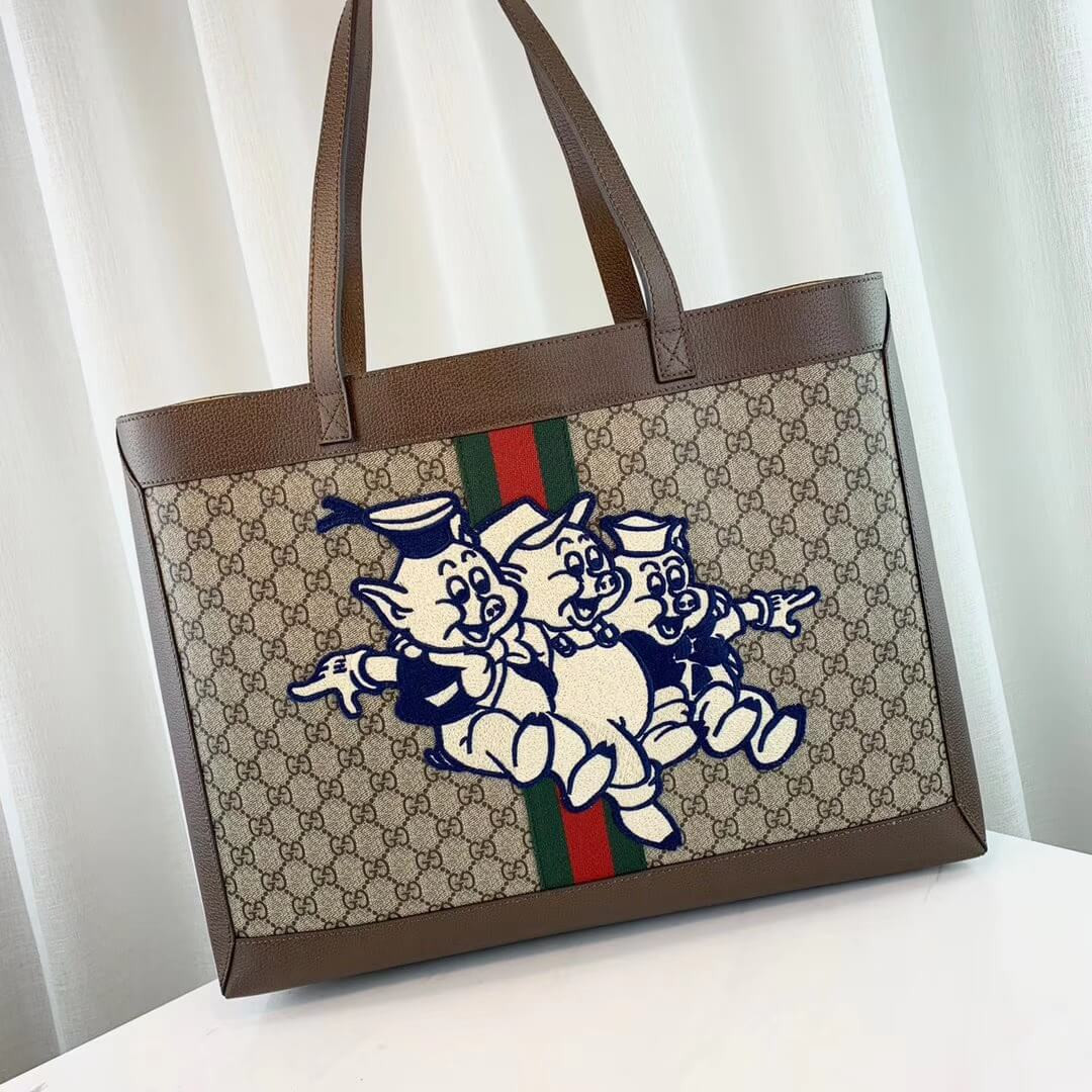 Gucci Ophidia GG Tote with Three Little Pigs 547947