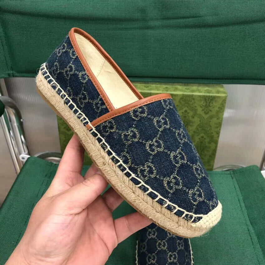 Gucci Jacquard GG Denim Espadrille 580877