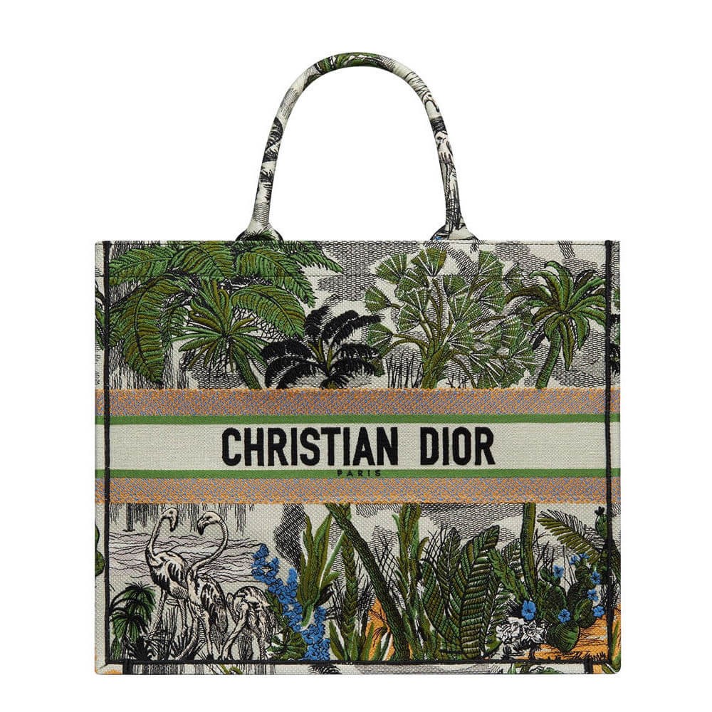 Christian Dior Book Tote Bag In Embroidered Canvas M1286