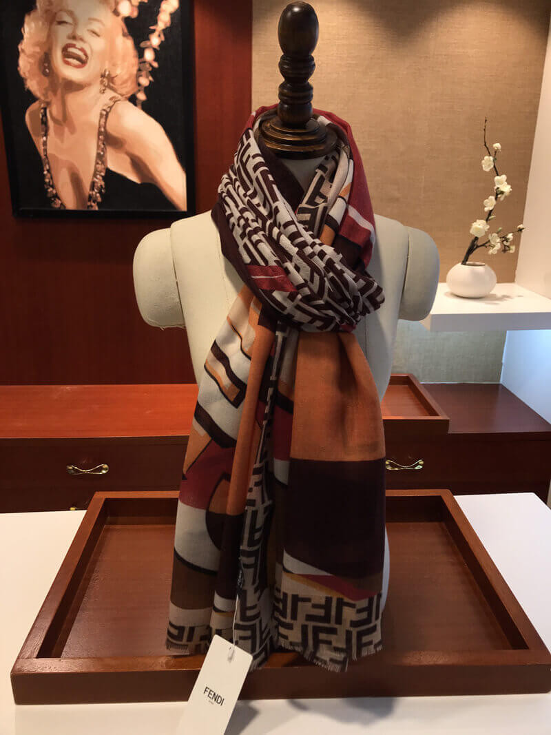 Fendi Multicolor Cashmere Scarf 245A