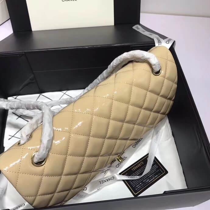 Chanel Pantent Leather 30cm Classic Flap Bag A1113