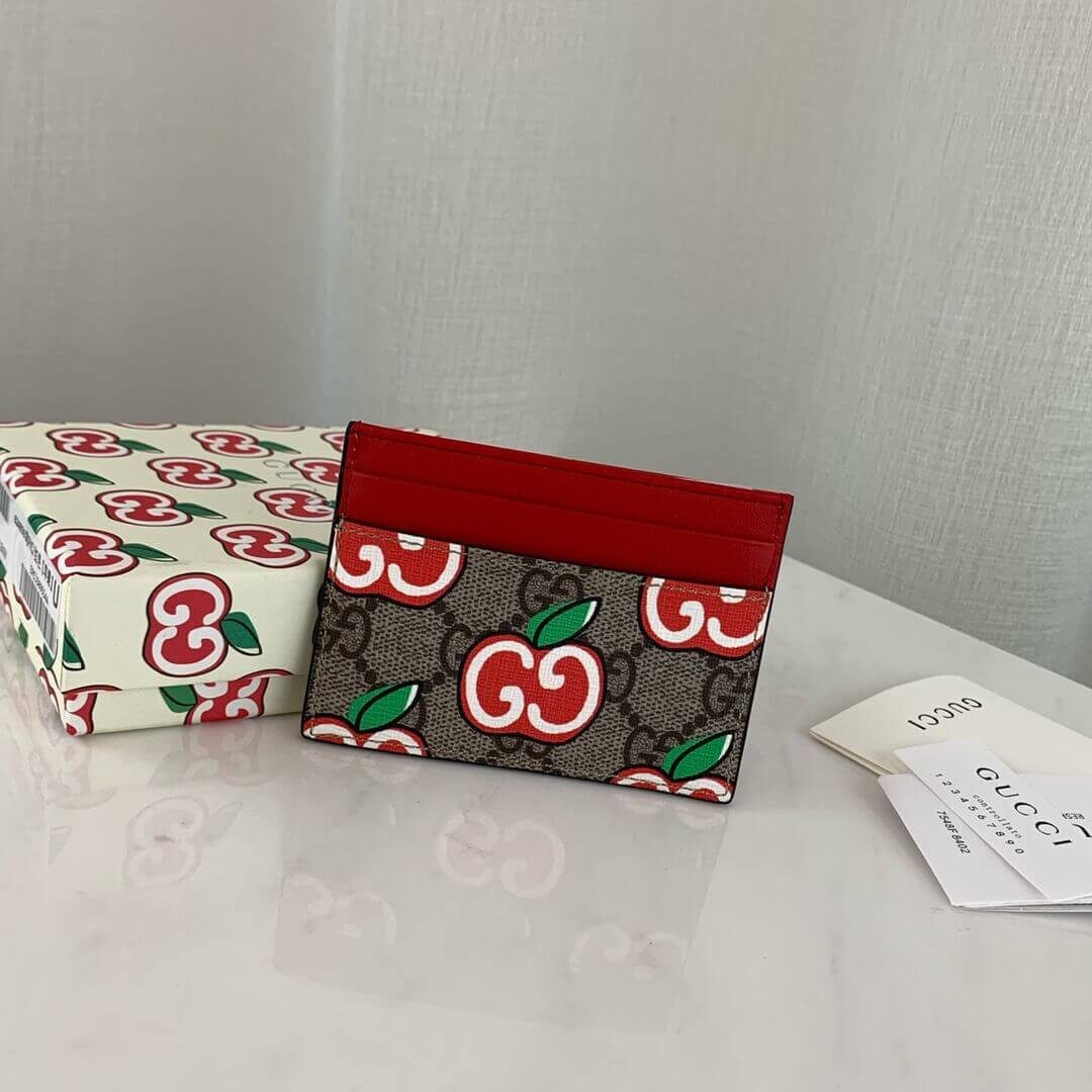 Gucci GG Apple Print Card Case 624898