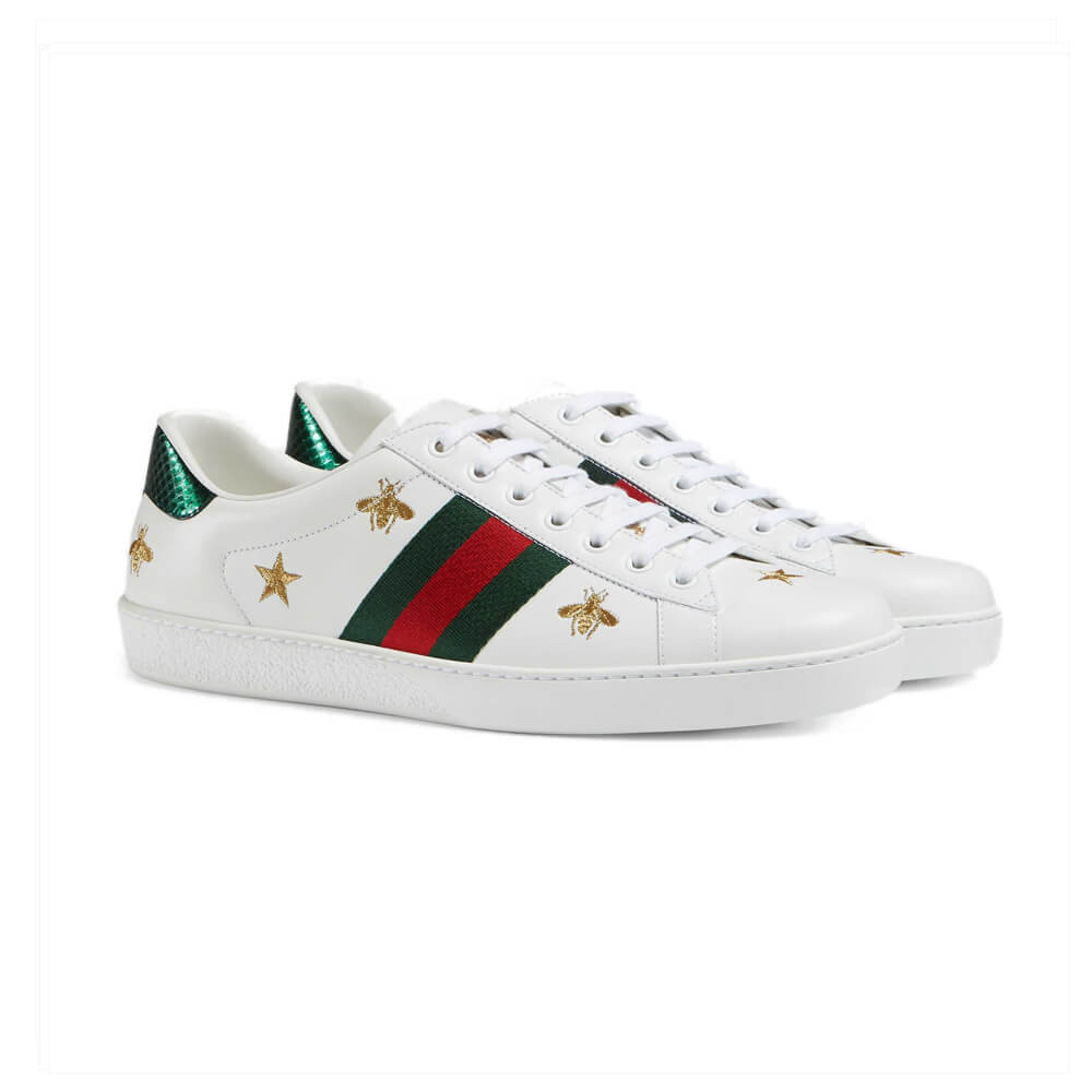 Gucci Ace Bee And Star Embroidered Sneaker 386750