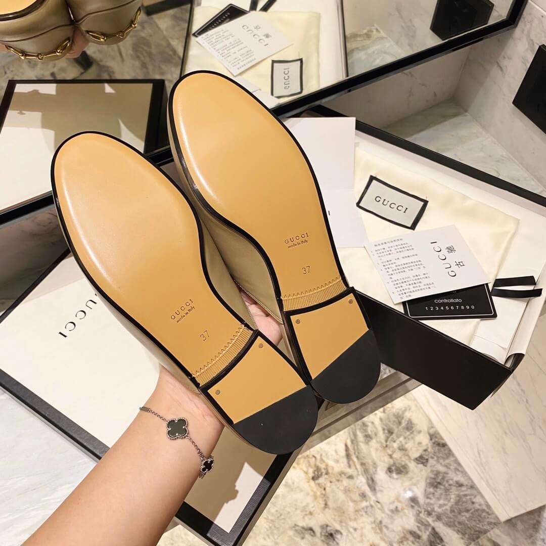 Gucci Princetown Leather Slipper 423513 Light Brown