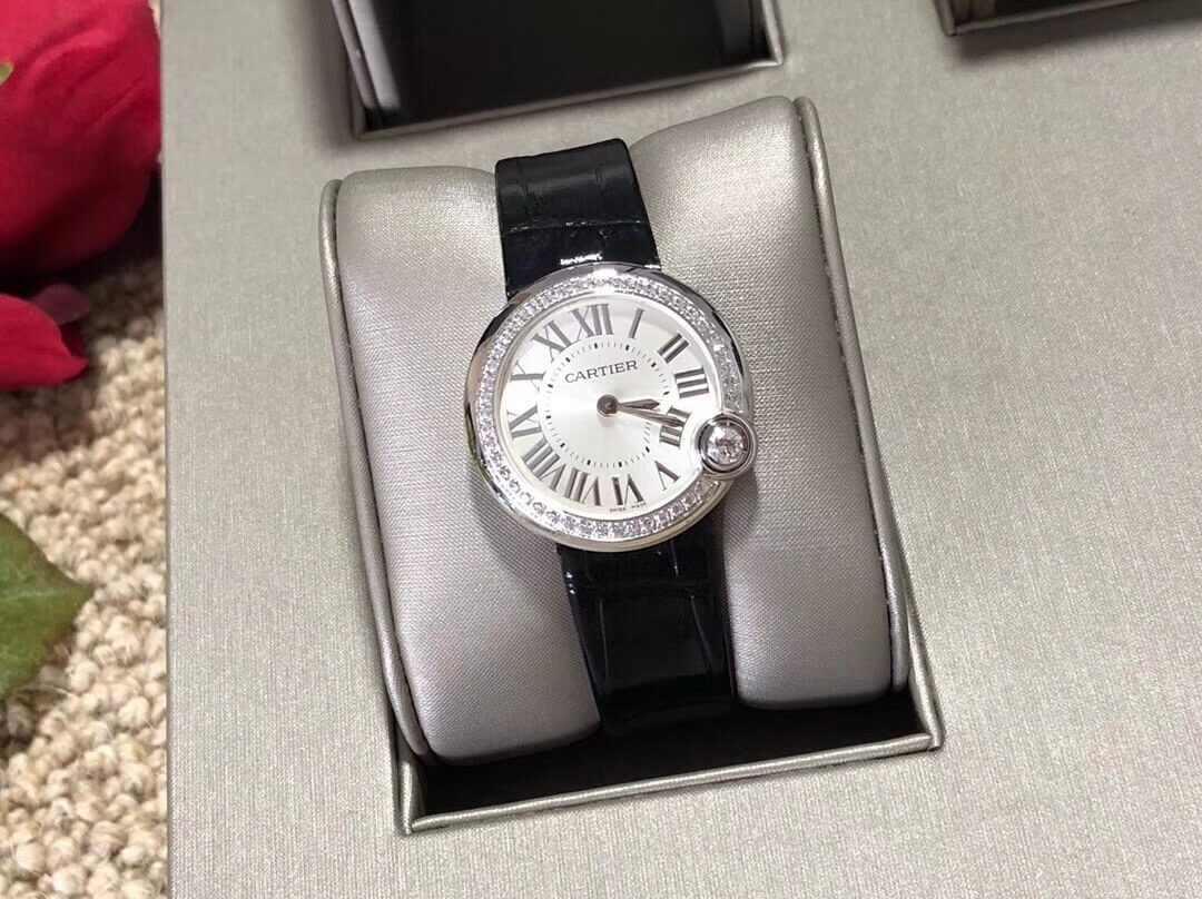 Cartier Ballon Blanc De Silver Diamonds Quartz Watch WGBL0005