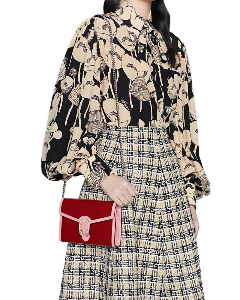 Gucci Dionysus Mini Chain Bag in Red and Pink Leather 401231