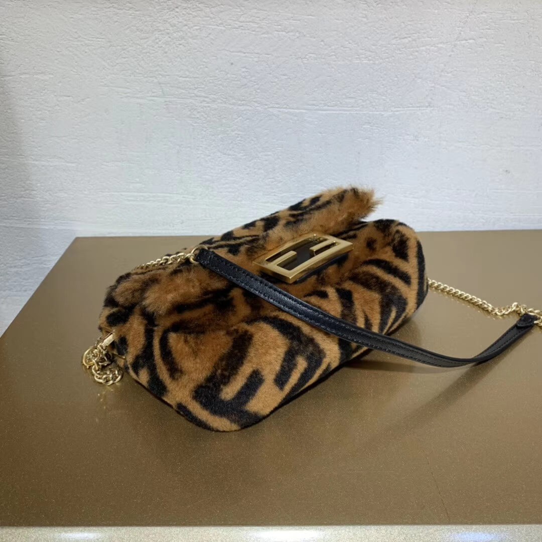 Fendi Sheepskin Mini Baguette Bag 8BS017