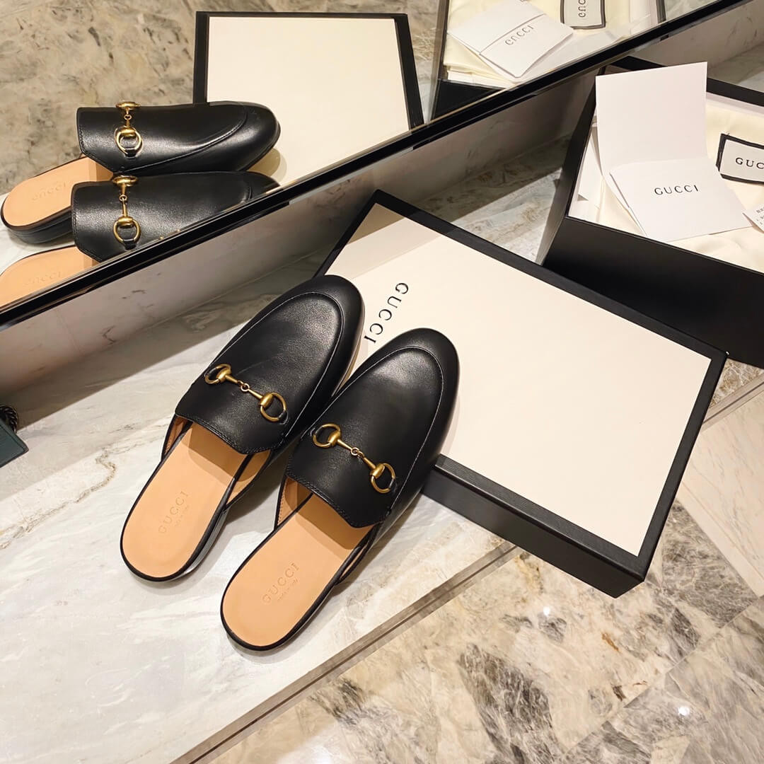 Gucci Princetown Leather Slipper 423513 Black