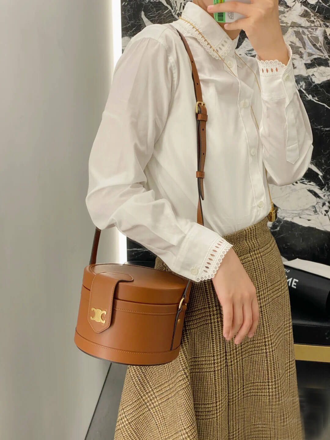 Celine Medium Tambour Bag In Smooth Calfskin 195192