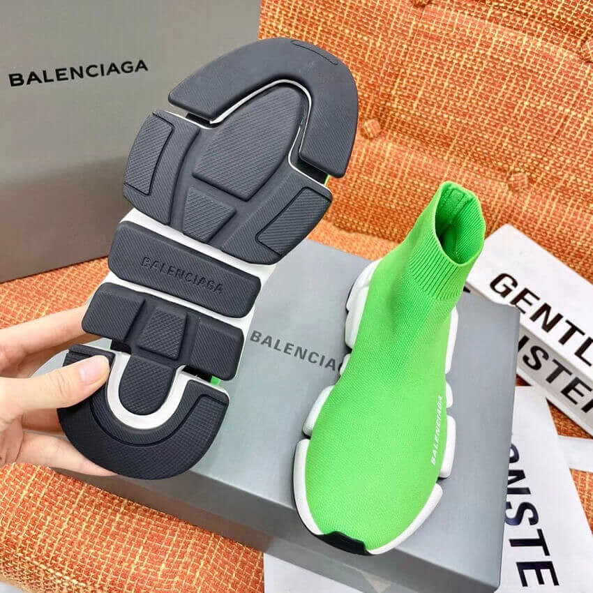 Balenciaga Speed 2.0 Knit Sock Sneakers 617239 Green