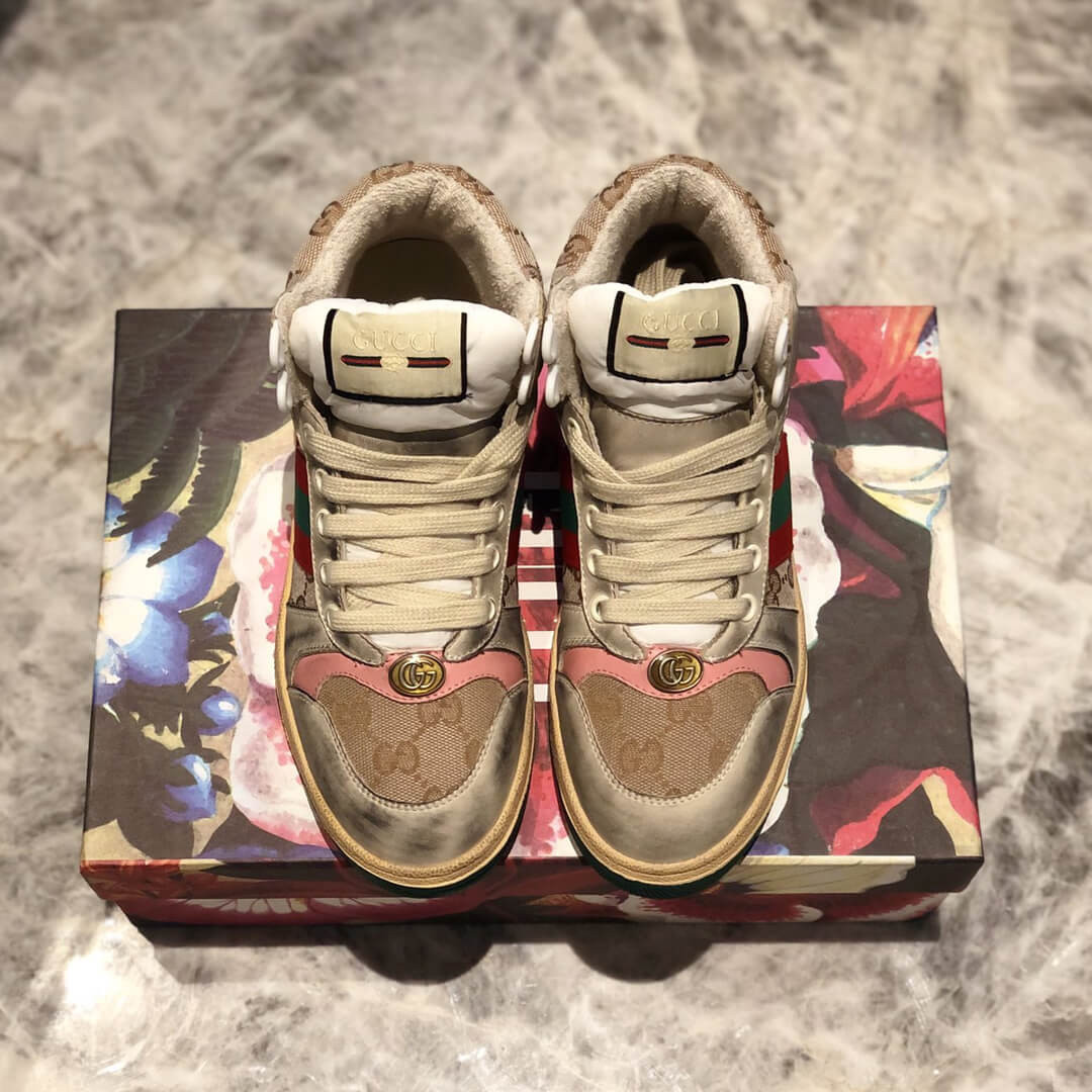 Gucci Screener GG High-Top Sneaker 563730 Light Pink