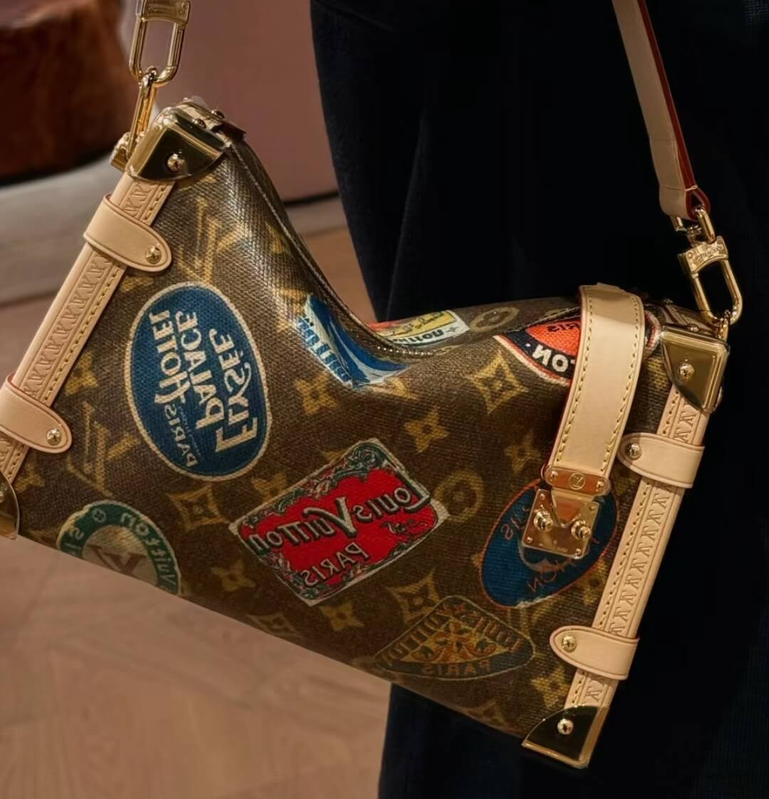 Louis Vuttion Side Trunk MM with Hotel Labels M47085