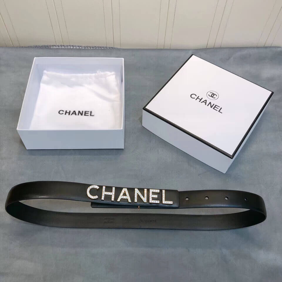 Chanel Calfskin Strass Logo Belt AA6700