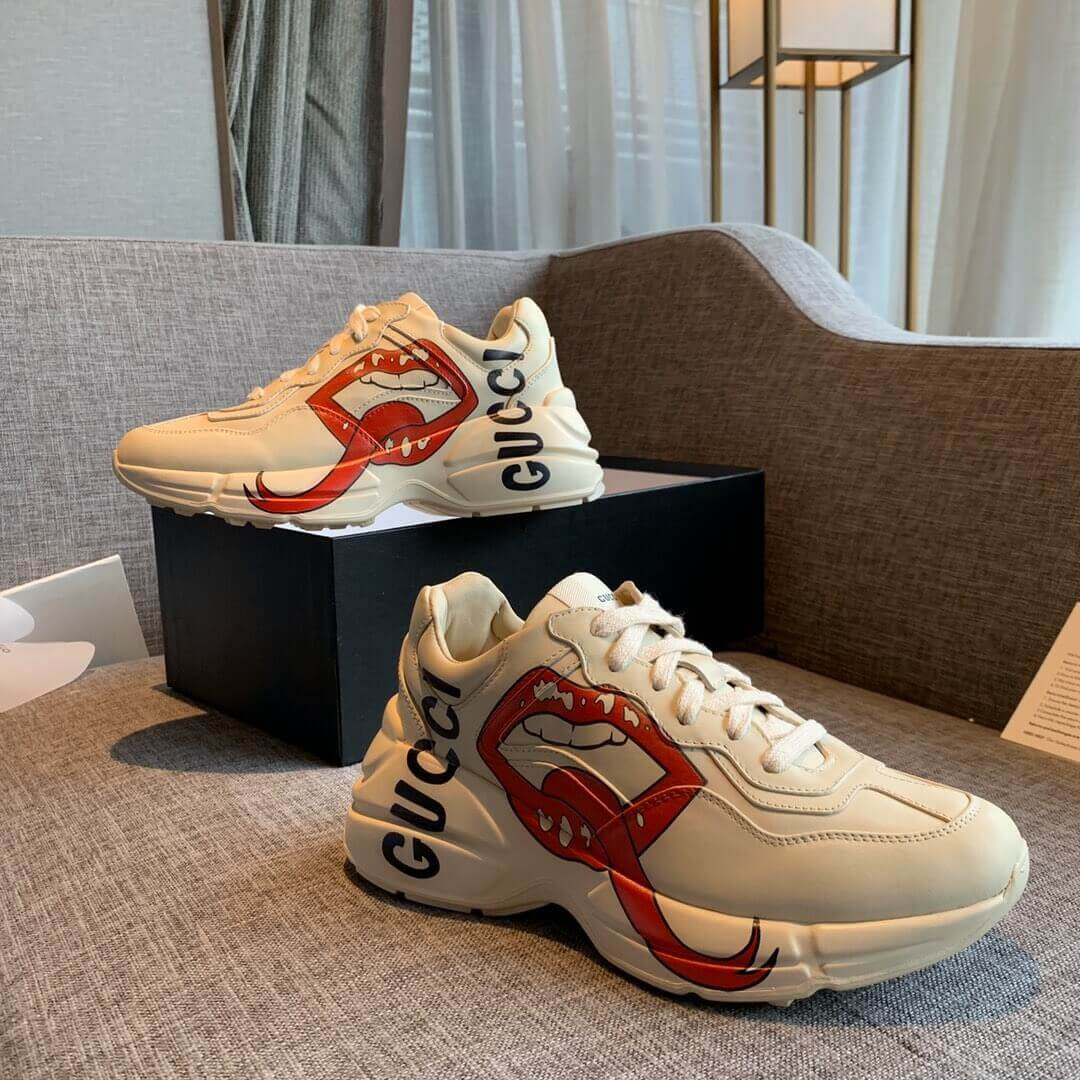 Gucci Rhyton Sneaker With Mouth Print 552093