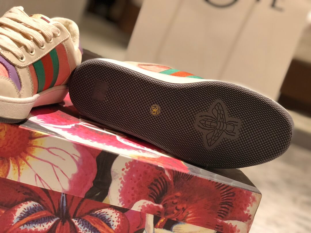 Gucci Screener Leather Sneaker 577684 Pink