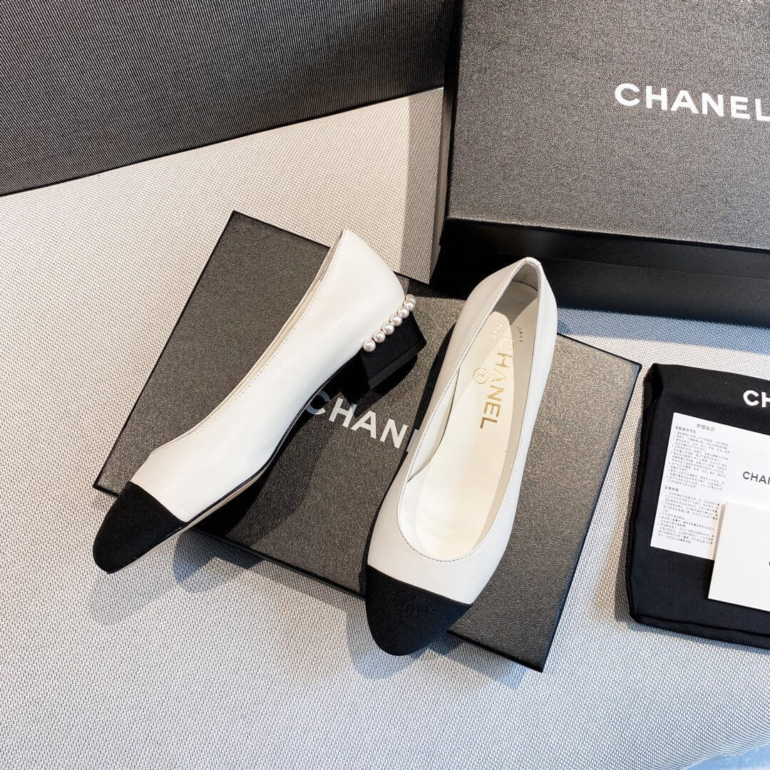 Chanel Pearl Embellished Ballerinas 36128