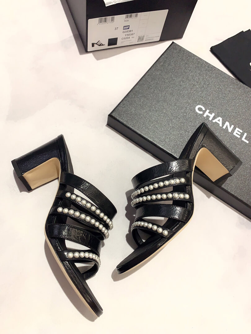 Chanel Laminated Lambskin Mules G35381