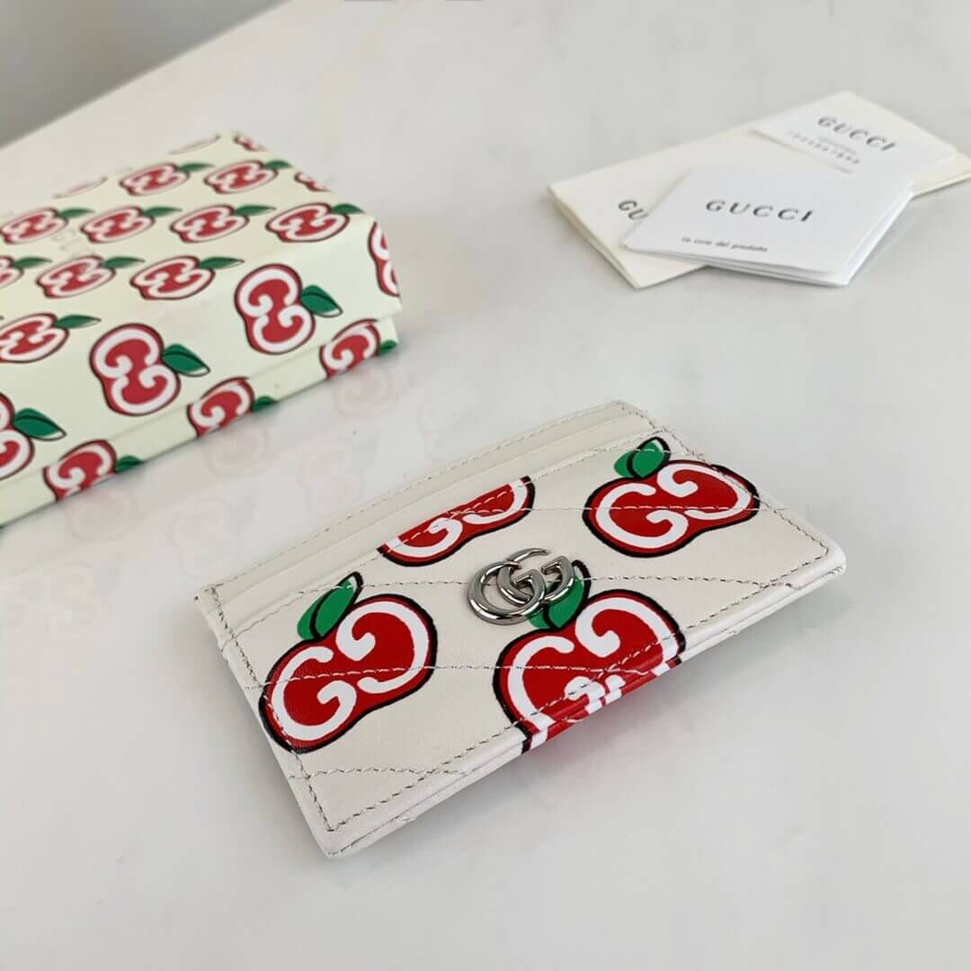 Gucci GG Apple Print GG Marmont Card Case 443127