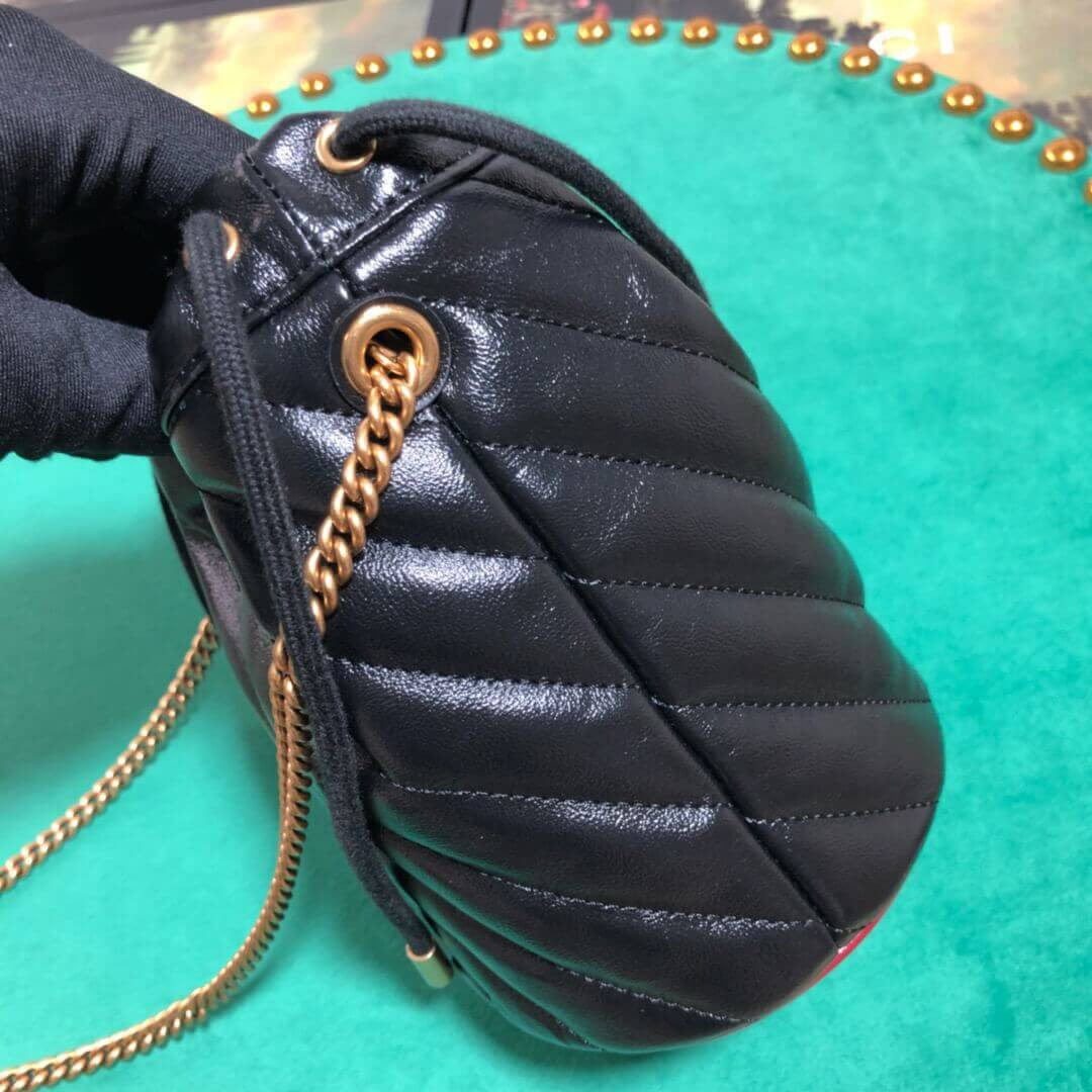 Gucci GG Marmont Mini Bucket Bag 575163 Black