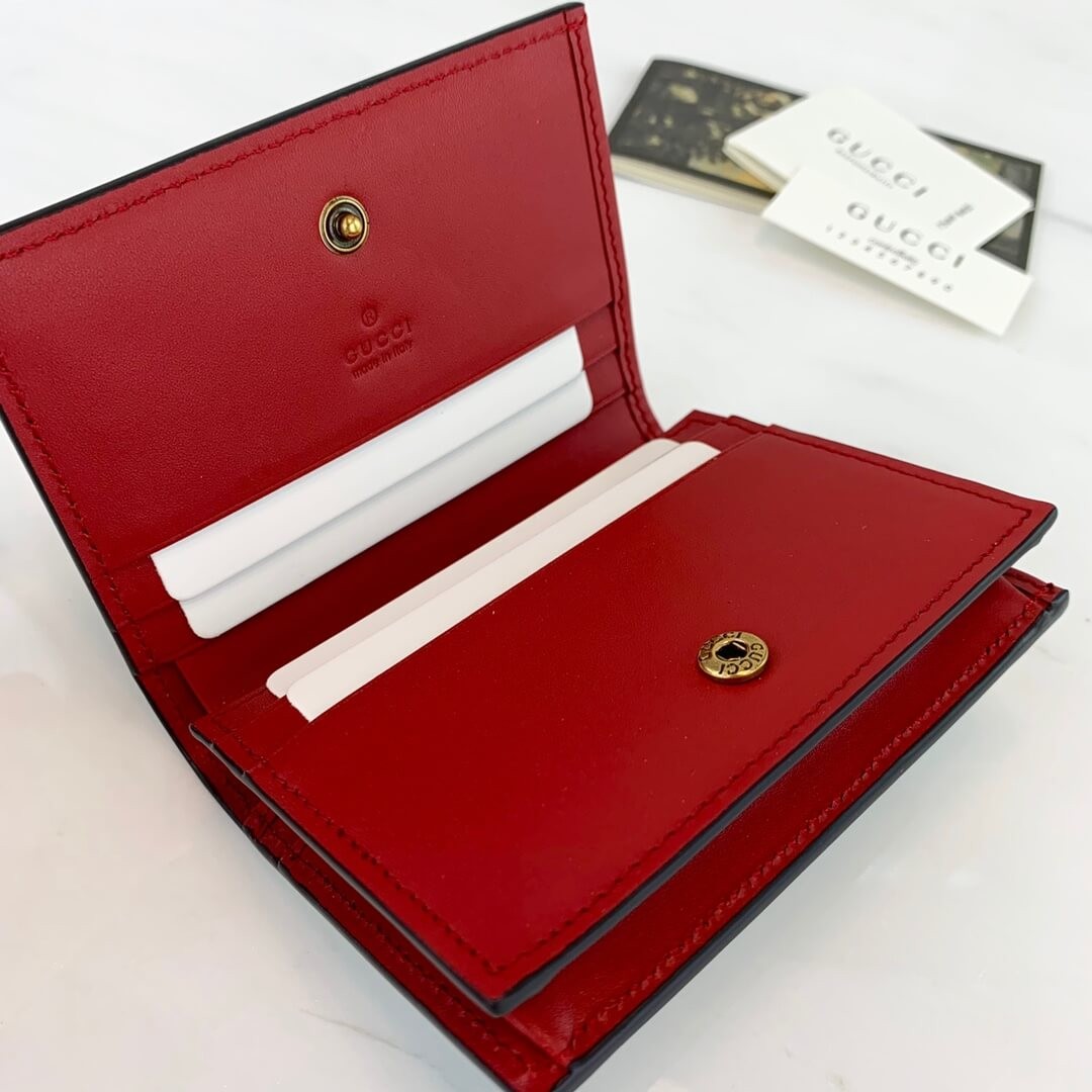 Gucci GG Supreme Card Case Wallet With Cherries 476050