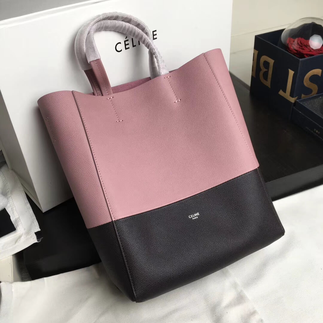 Celine Small Cabas In Grained Calfskin 189813 Pink/Black