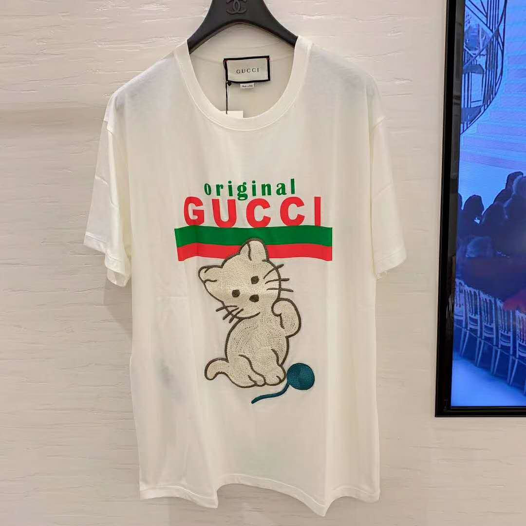 Gucci "Original Gucci" oversize T-shirt With Kitten 615044