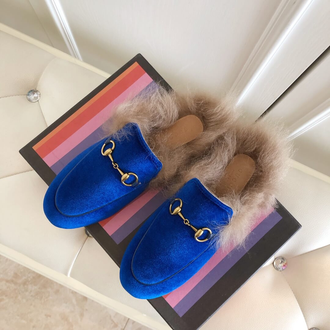 Gucci Princetown Velvet Slipper 397749