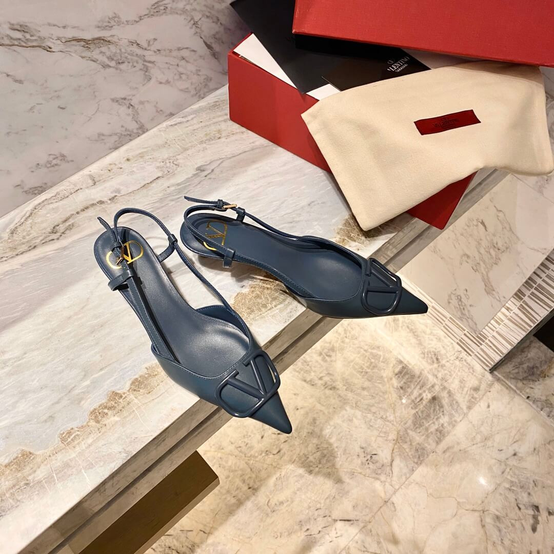 Valentino Garavani Vlogo Calfskin Slingback Pump 50mm SW2S0Q71