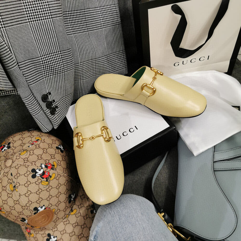 Gucci Leather Slipper 604075 Beige