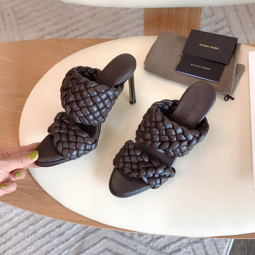 Bottega Veneta BV Curve Sandals 621213 Dark Coffee