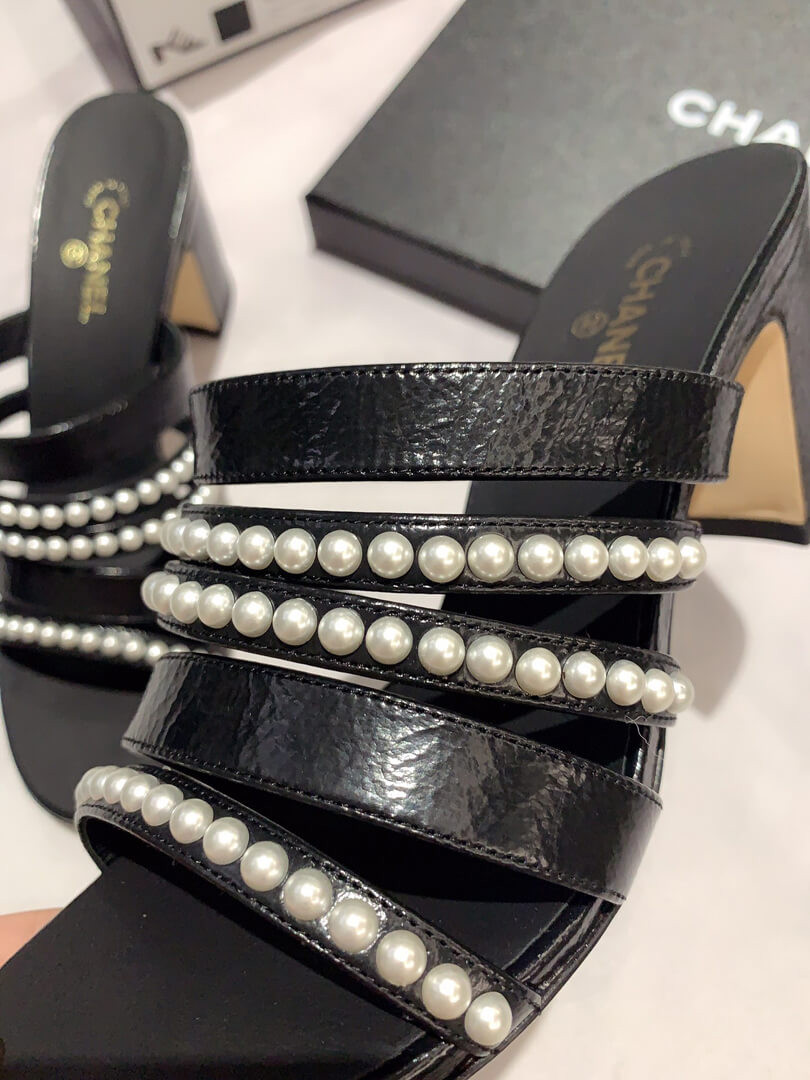 Chanel Laminated Lambskin Mules G35381