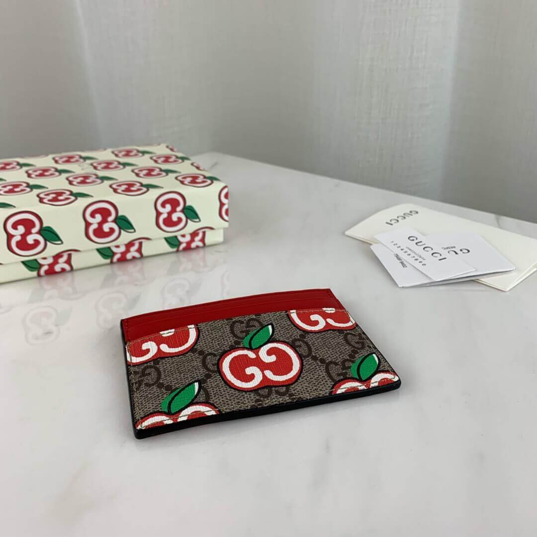 Gucci GG Apple Print Card Case 624898